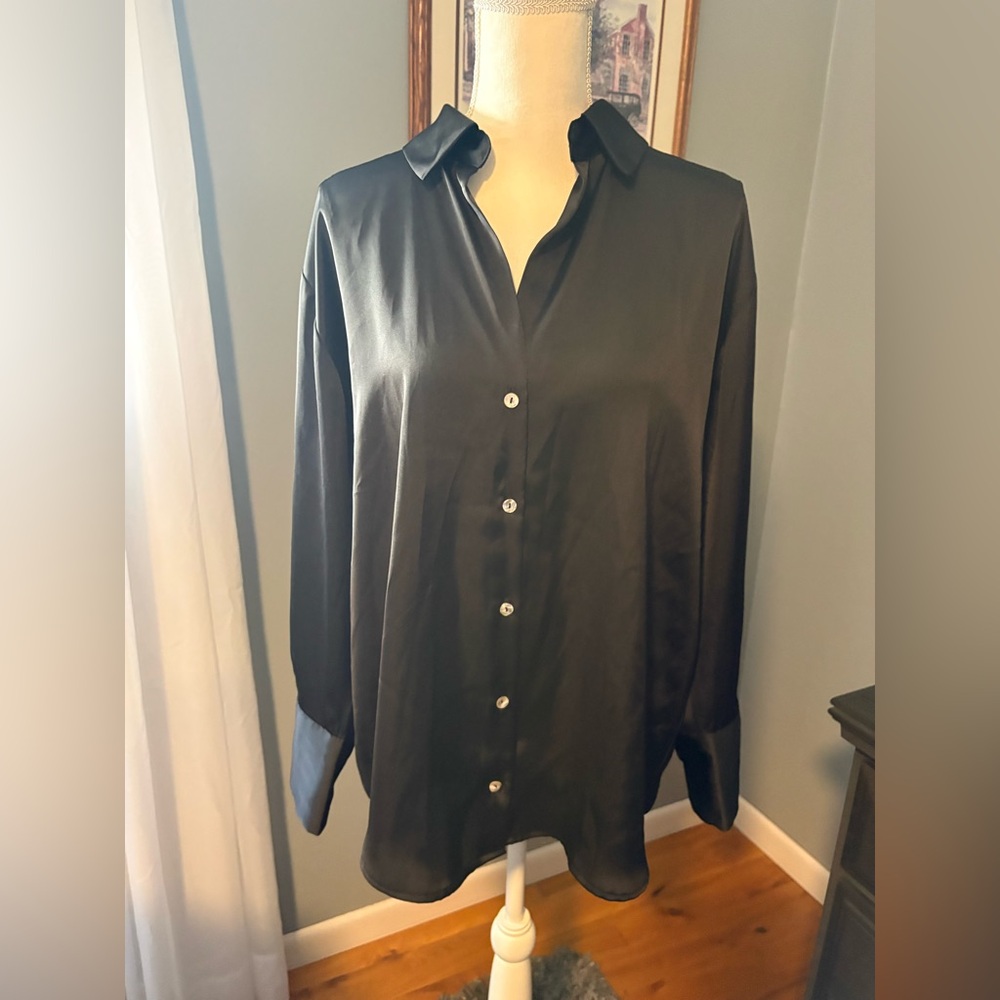 Zara Black Button Down Shirt